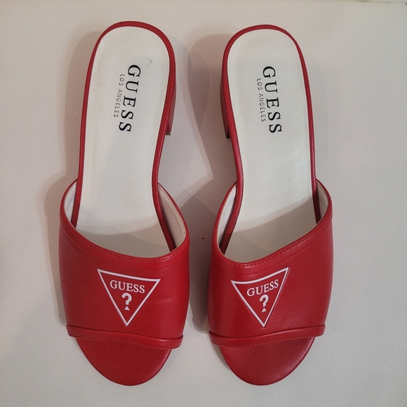 Guess Shoes - Guess Women's Red Slide Sandals Size 7/38